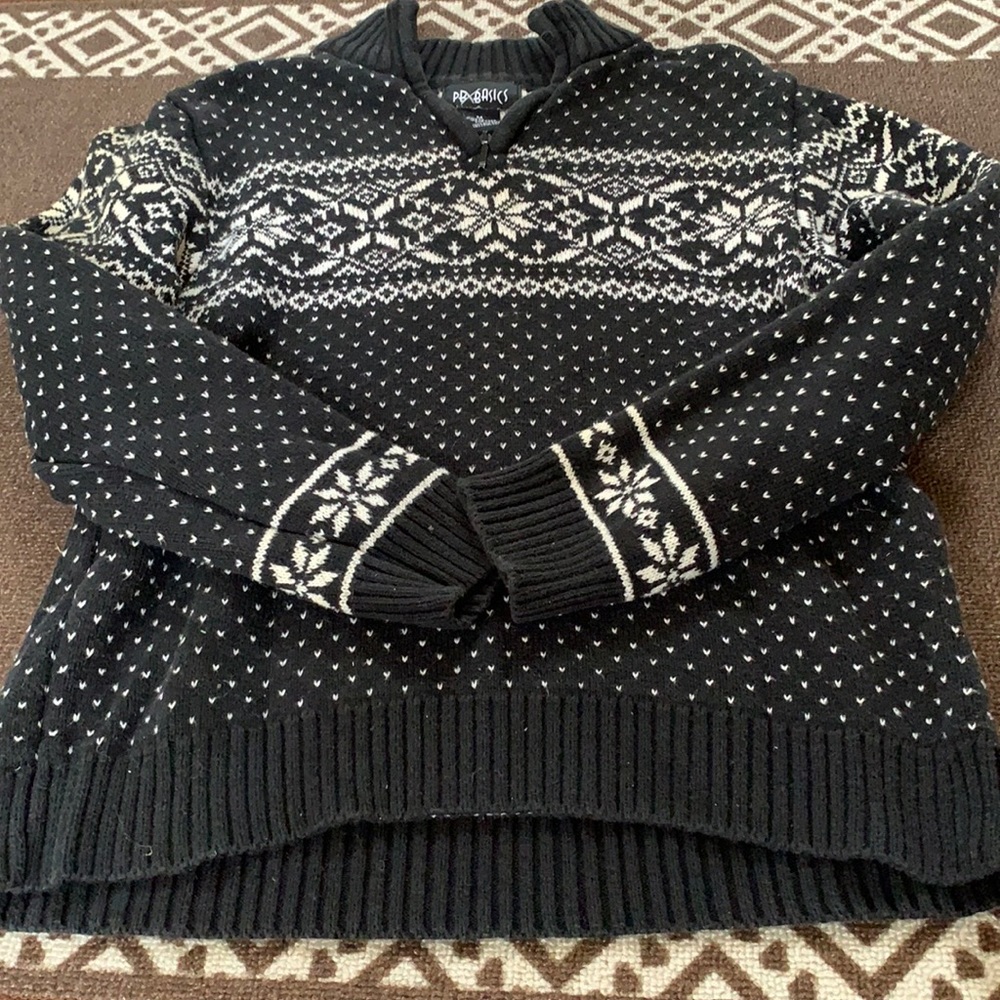 Navy Blue and White Sweater by PBX Basics